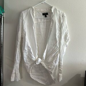 Linen club room white long sleeve button up size medium